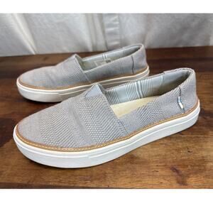 TOMS Women's Parker Cupsole Slip-On Sneakers Shoes Gray Woven Fabric Size 7
